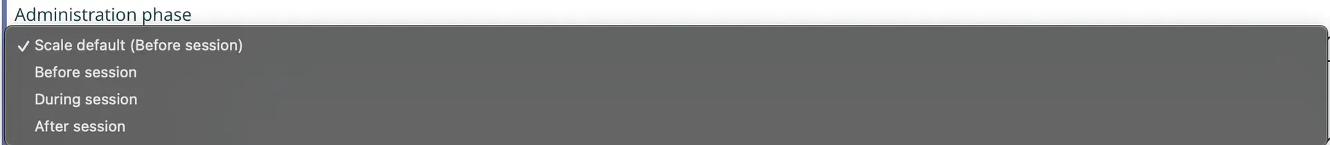 Mirah Measurement-Based Care Administration phase dropdown menu