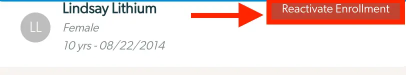 Mirah Measurement-Based Care - Patient Profile for Lindsay Lithium with Reactivate Enrollment button.