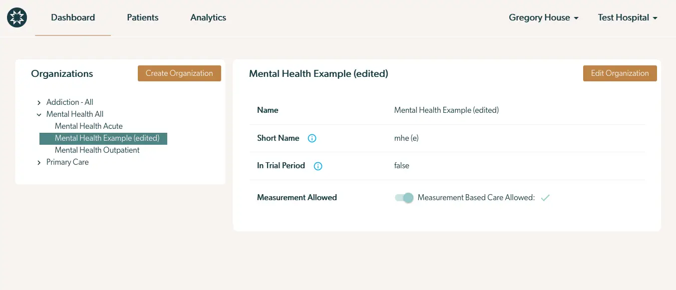 Mirah Measurement-Based Care - Edit Organization Mental Health Example