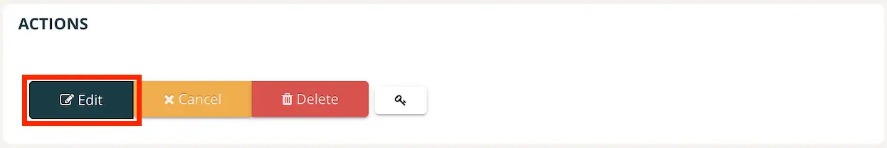 Actions section with Edit, Cancel, and Delete buttons for managing recurring appointments in Mirah Measurement-Based Care.