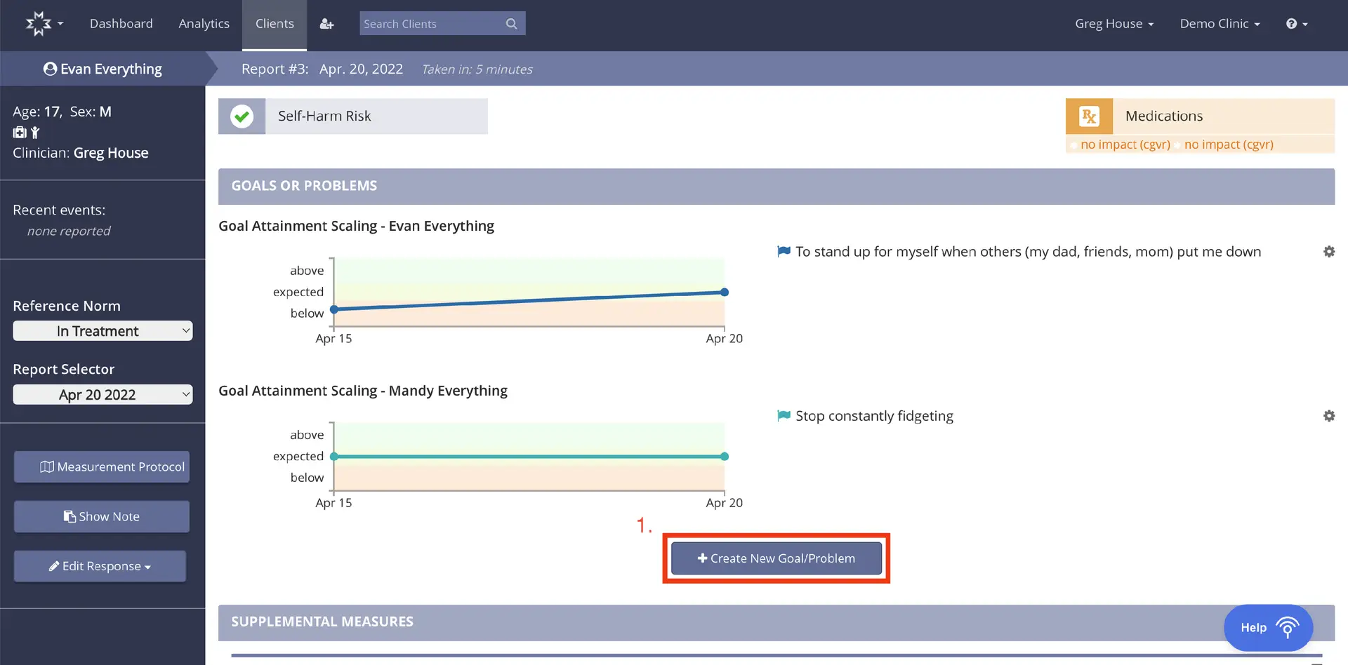 Mirah Measurement-Based Care - Working with Patients / Measurement-Based Care - Add a goal for a caregiver