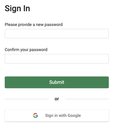 Mirah Measurement-Based Care Sign In page with password fields and Google sign-in option